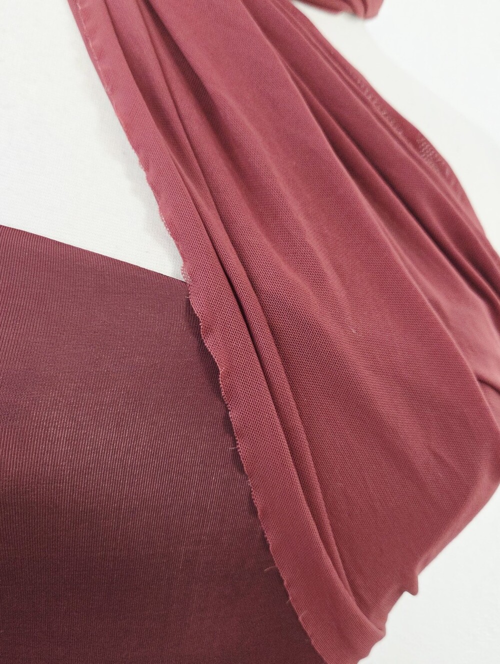 Meshki Mattea Slinky Mesh Maxi Dress With Scarf Burgundy red women's size small - Picture 8 of 10